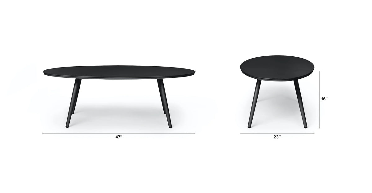 Halden Dark Charcoal Oval Coffee Table The Furniture Shop Toronto