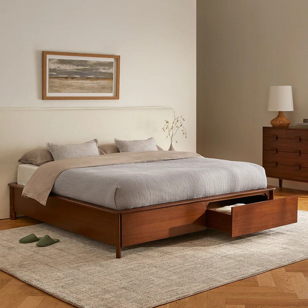 Tera Storage Queen Bed Walnut