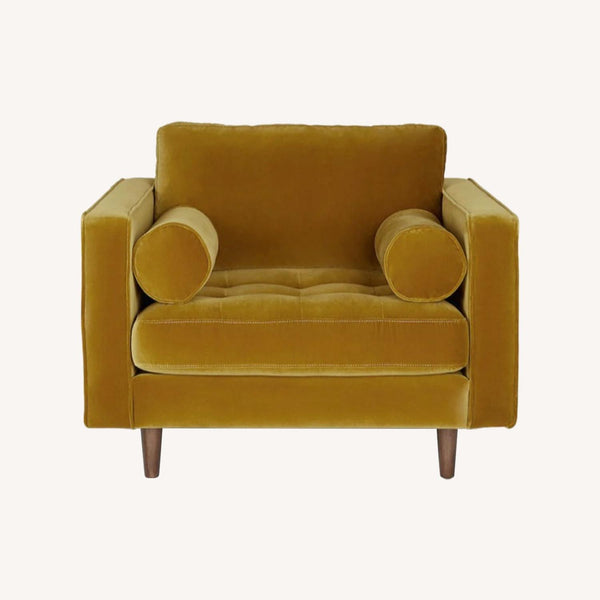 Sen Yarrow Gold Tufted Lounge Chair