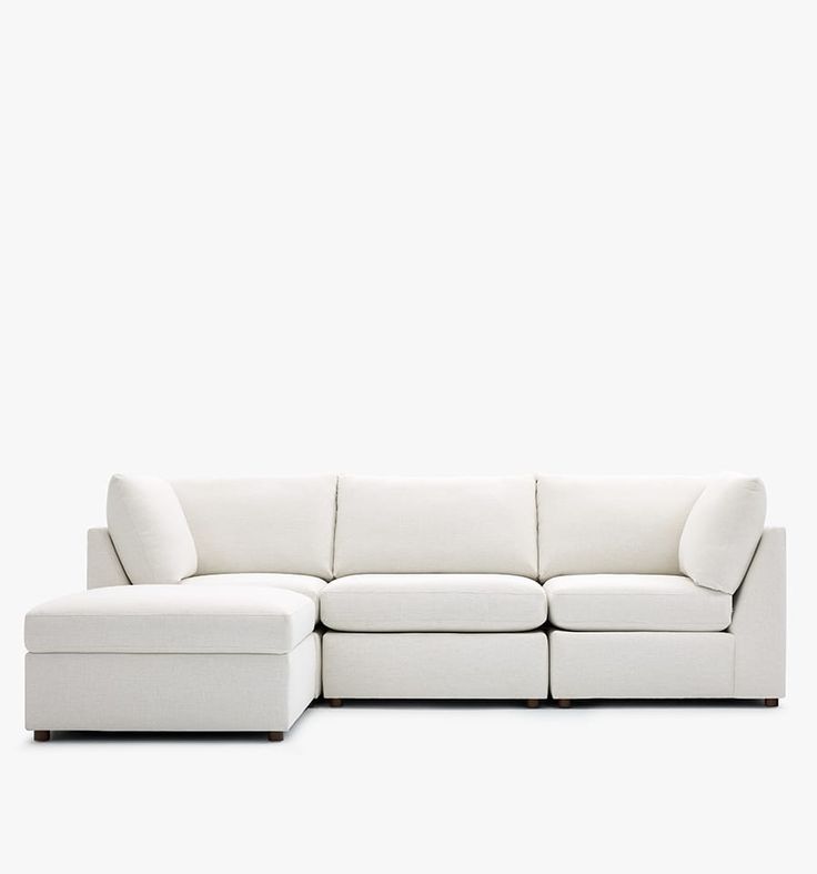 Porter 3-Piece & Ottoman Modular Sectional Cream