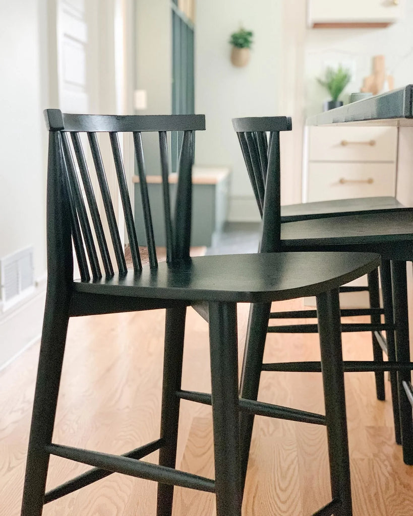Linea Wood Black Bar Stool