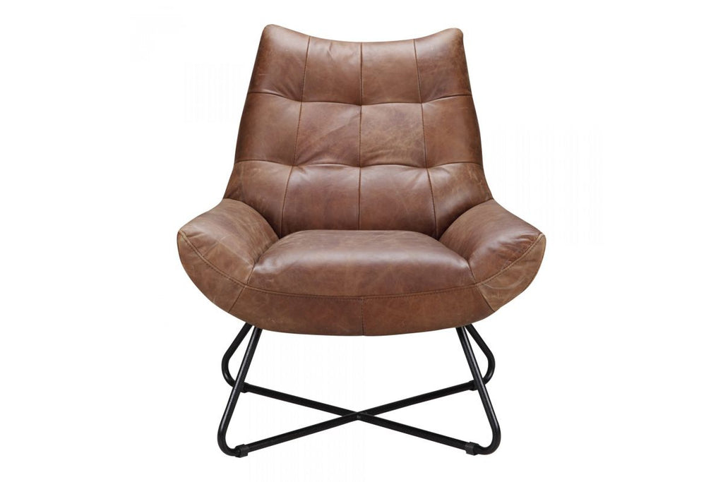 Graduate Leather Lounge Chair- Cappuccino