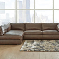 Chocolate 2-Piece Leather Sectional