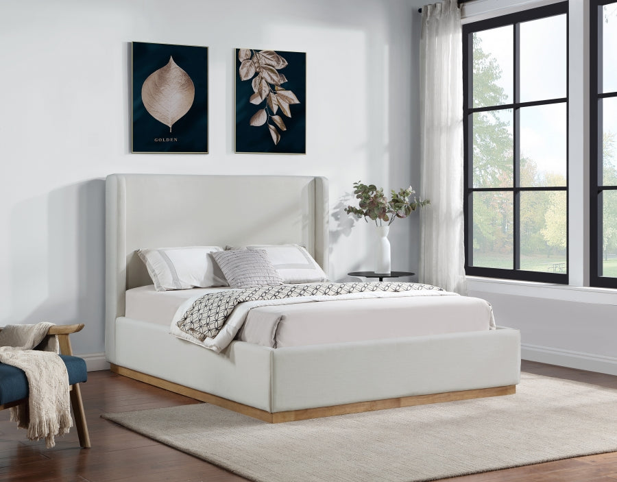 Linen queen bed frame discount