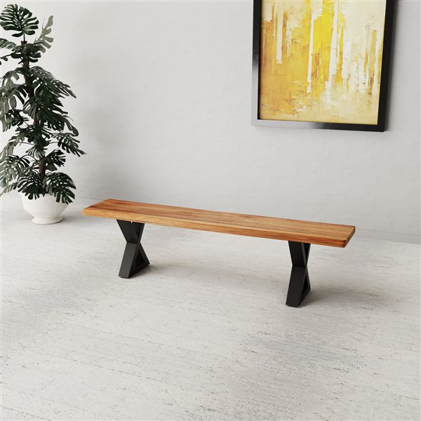 Live Edge Acacia Wood 80" Bench