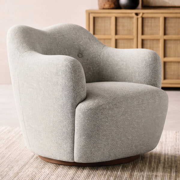 Apero Swivel Accent Chair Fog, Plain Weave