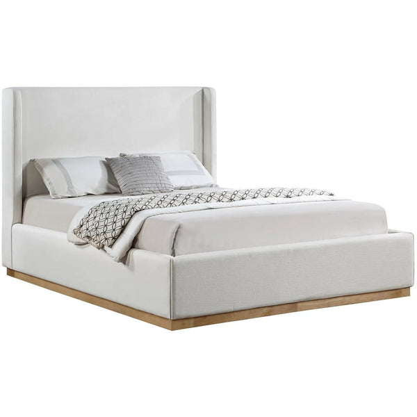 Flynn Cream Linen Queen Bed