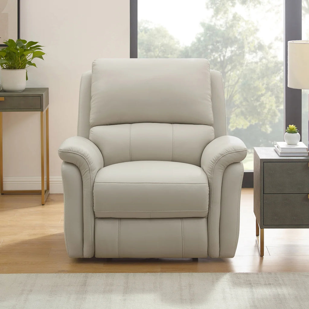 Prospera Home Marner Top Grain Leather Power Reclining Chair Cream