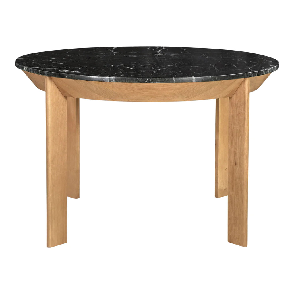 Angle Marble Round Dining Table Black