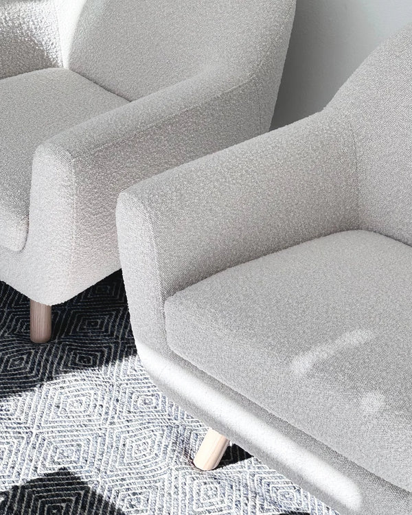 Aeris Ivory Bouclé Lounge Chair