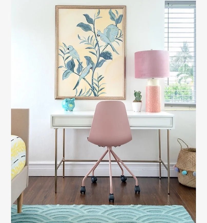 Velour Pink Office Chair