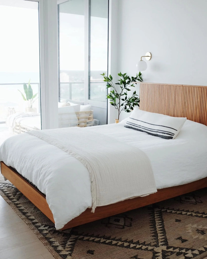 Haven Oak King Headboard - Scandinavian Style with Storage