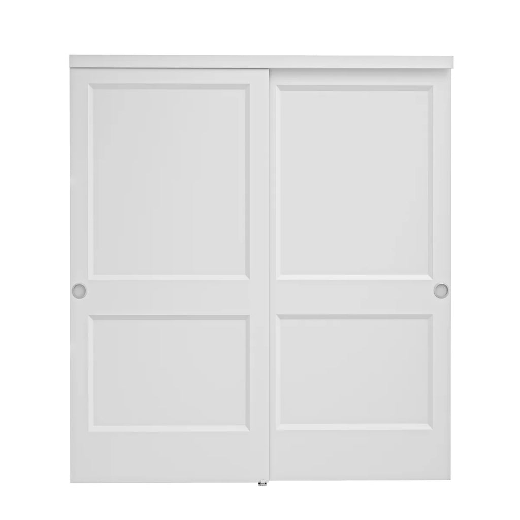 72" x 80" Height 2 Panel Classic Style Interior Sliding Door Solid Core Hardware kit Handles Including