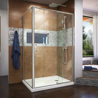 DreamLine Flex 36 in. D x 48 in. W x 74 3/4 in. H Semi-Frameless Shower Enclosure