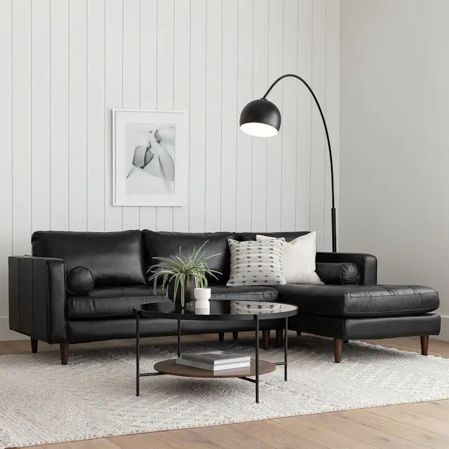 Oxford Black Right Sectional Sofa