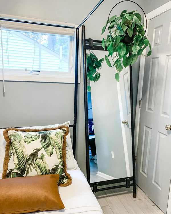 Lou Black Floor Mirror