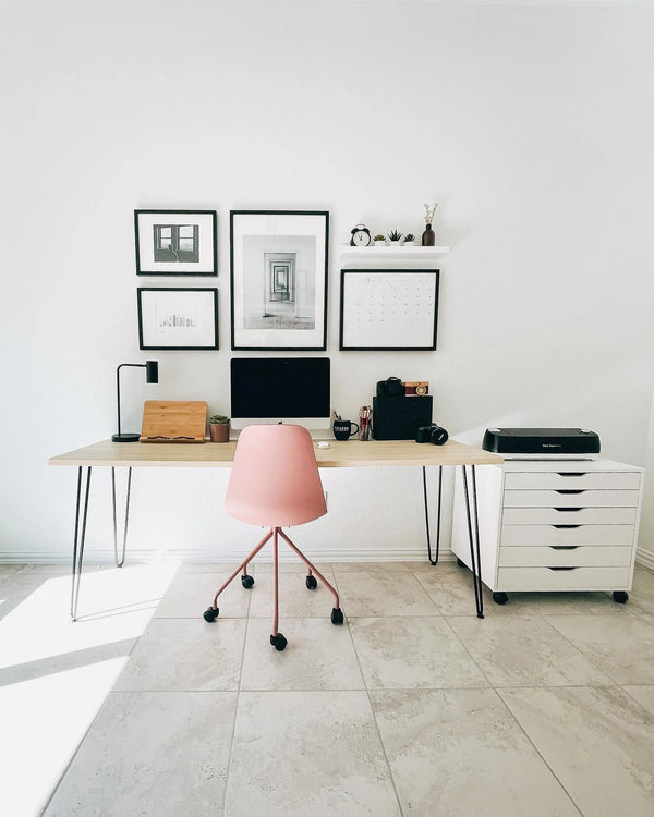 Velour Pink Office Chair