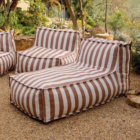 Make Waves Outdoor 4-Piece Sectional, Tuscan Stripe