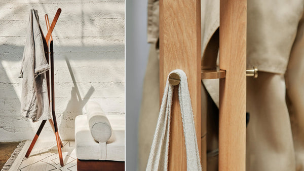 Stained Walnut Coat Rack