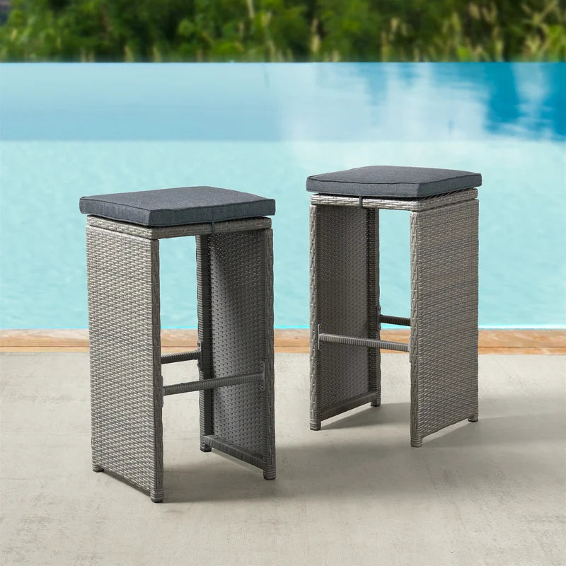 Acree Patio Stools with Cushion (Set of 6)