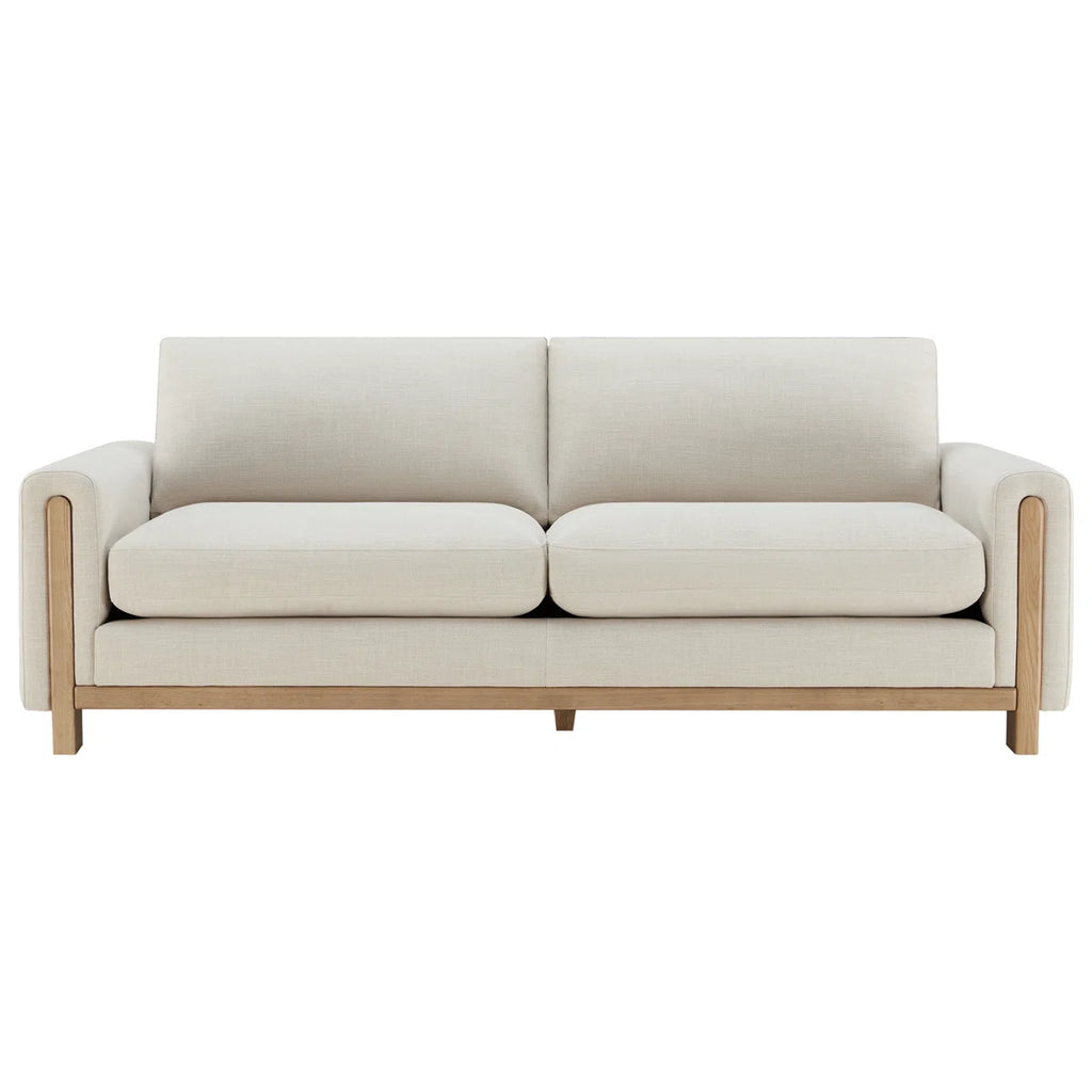 Adika 99.2" Upholstered Sofa Effie Linen Performance Basketweave