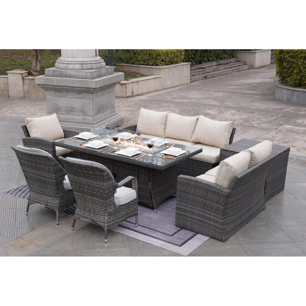 Aerial 8 - Person Patio Conversation Sets with Cushions