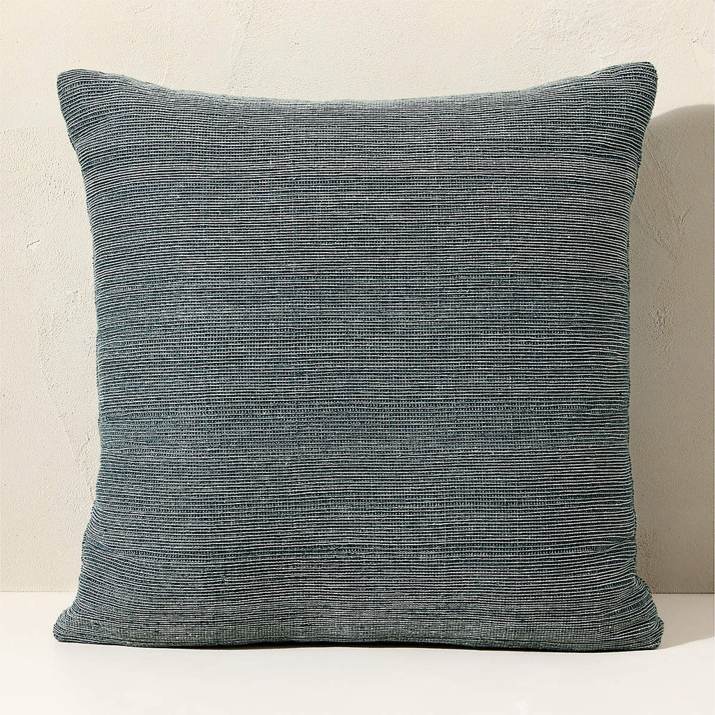 Arctic Blue Textured Striped Outdoor Throw Pillow 23"x23"