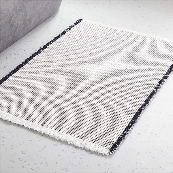 Alex Organic Cotton Black and White Reversible Bath Mat 24
