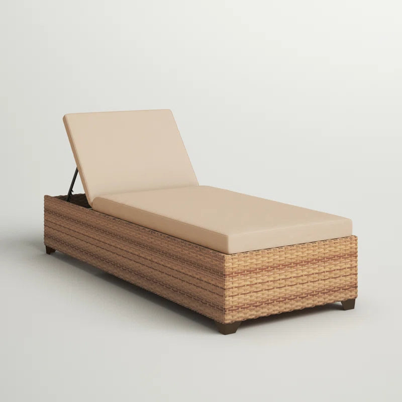 Ambroselli Beige Outdoor Resin Chaise Lounge