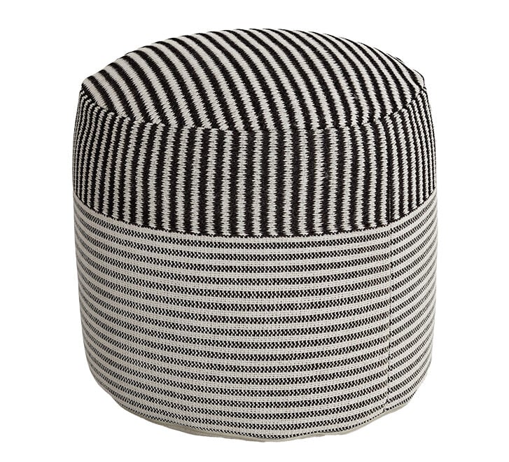 Kela 16" Pouf Stripe Black