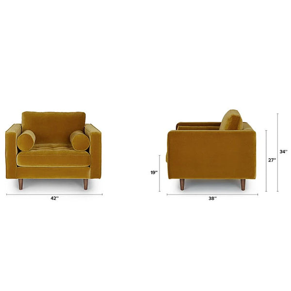 Yarrow Gold Tufted Lounge Chair