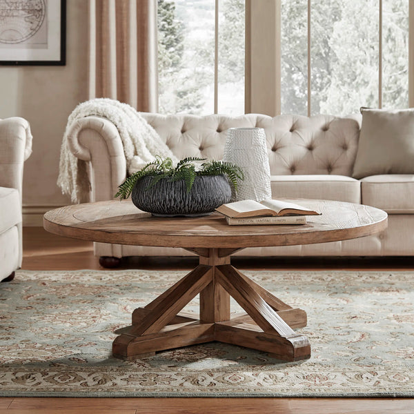 Ashbaugh Coffee Table Light Distress Natural Finish
