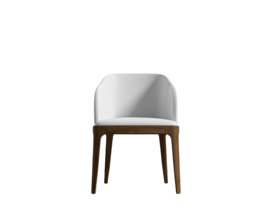 Albrey Armchair - Monaco White & Walnut