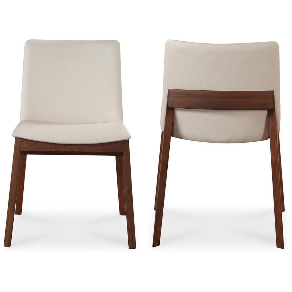 Deco White/Walnut Dining Chair (Set of 2)