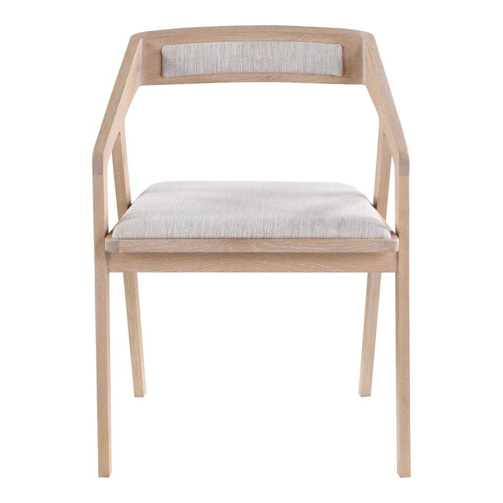 Padma Oak Arm Chair Light Grey