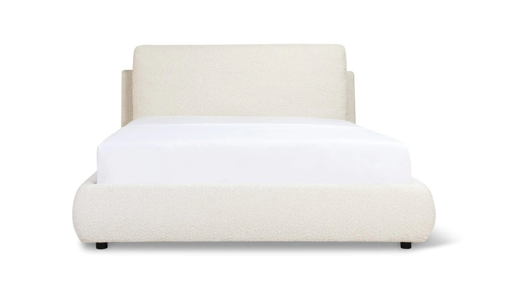Cream Boucle Bed with Storage- Full