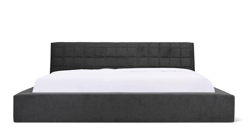 Quilt King Bed With Storage - Space Grey