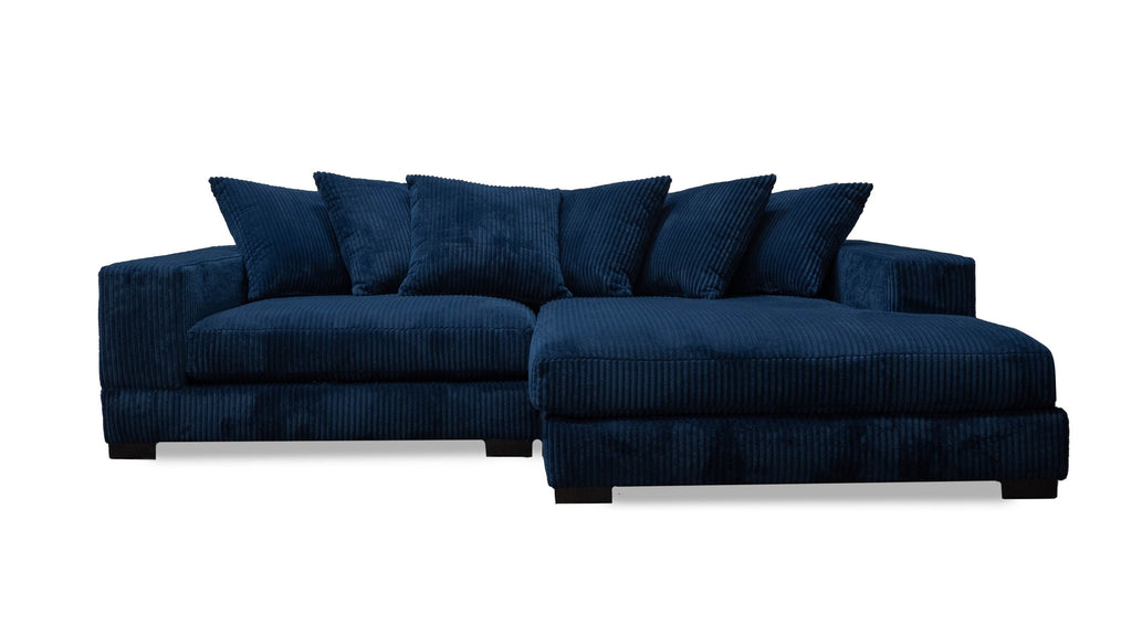 Luxe 108" Corduroy Sectional Navy