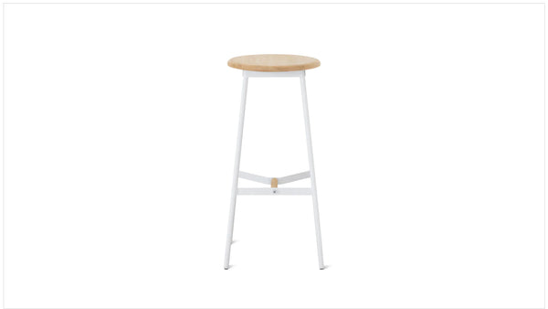 Take The Edge Natural/White Metal Bar Stool