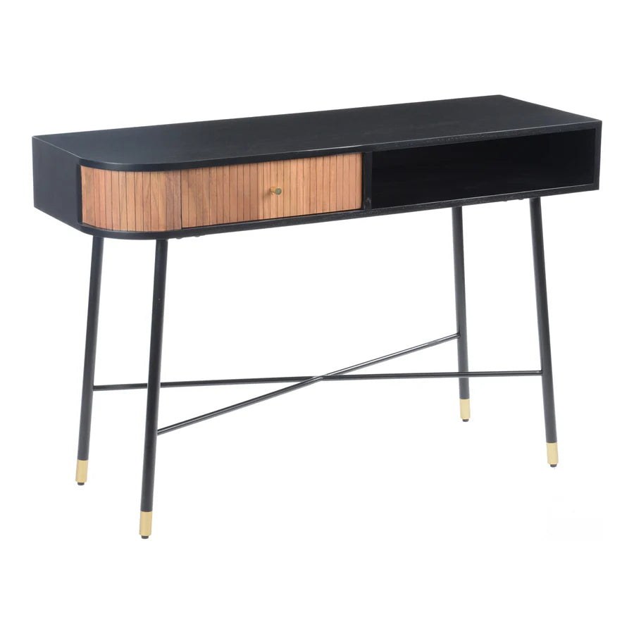 Bezier Console Table Black Wood