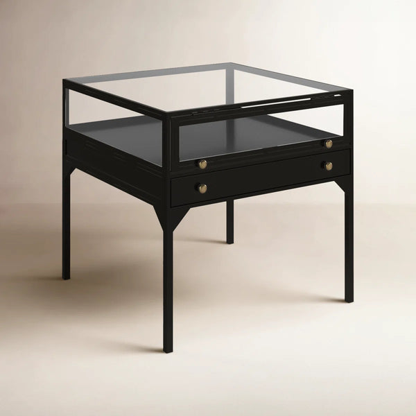 Bayline End Table with Storage Black