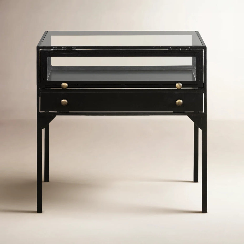 Bayline End Table with Storage Black