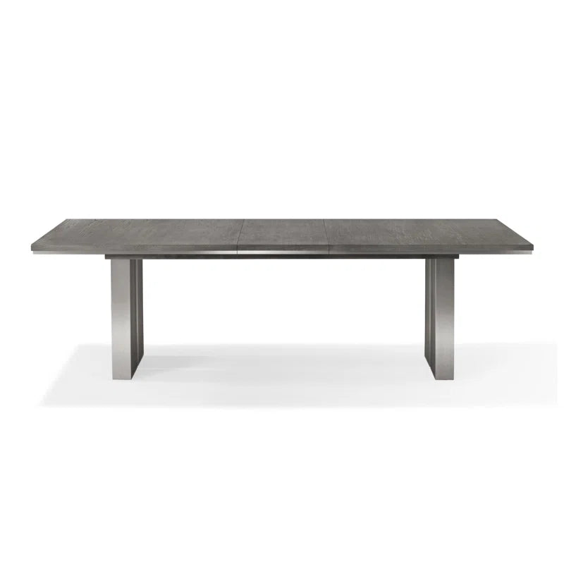 Plata Beaconsdale Extendable Metal Base Dining Table Thunder Gray