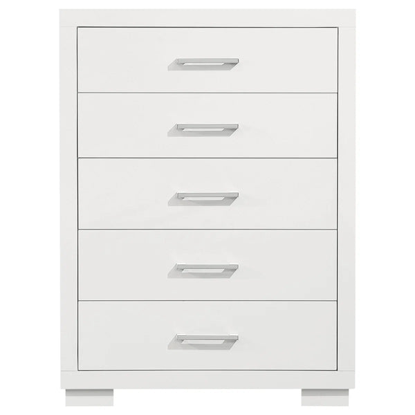 Bernida 5-Drawer Chest Dresser Snow White