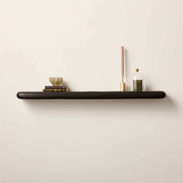 Bodene Black Resin Wall Shelf 48