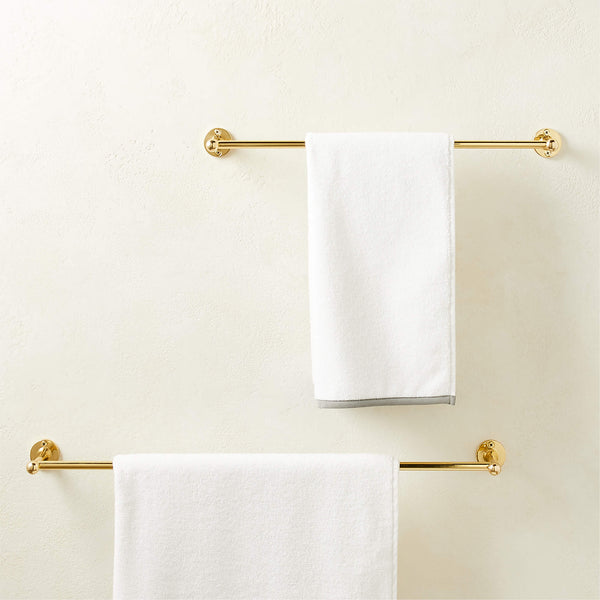 Boule-Inspired Polished Brass Towel Bar 18