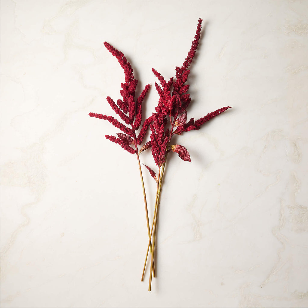 Faux Burgundy Amaranthus Stems Set of 3