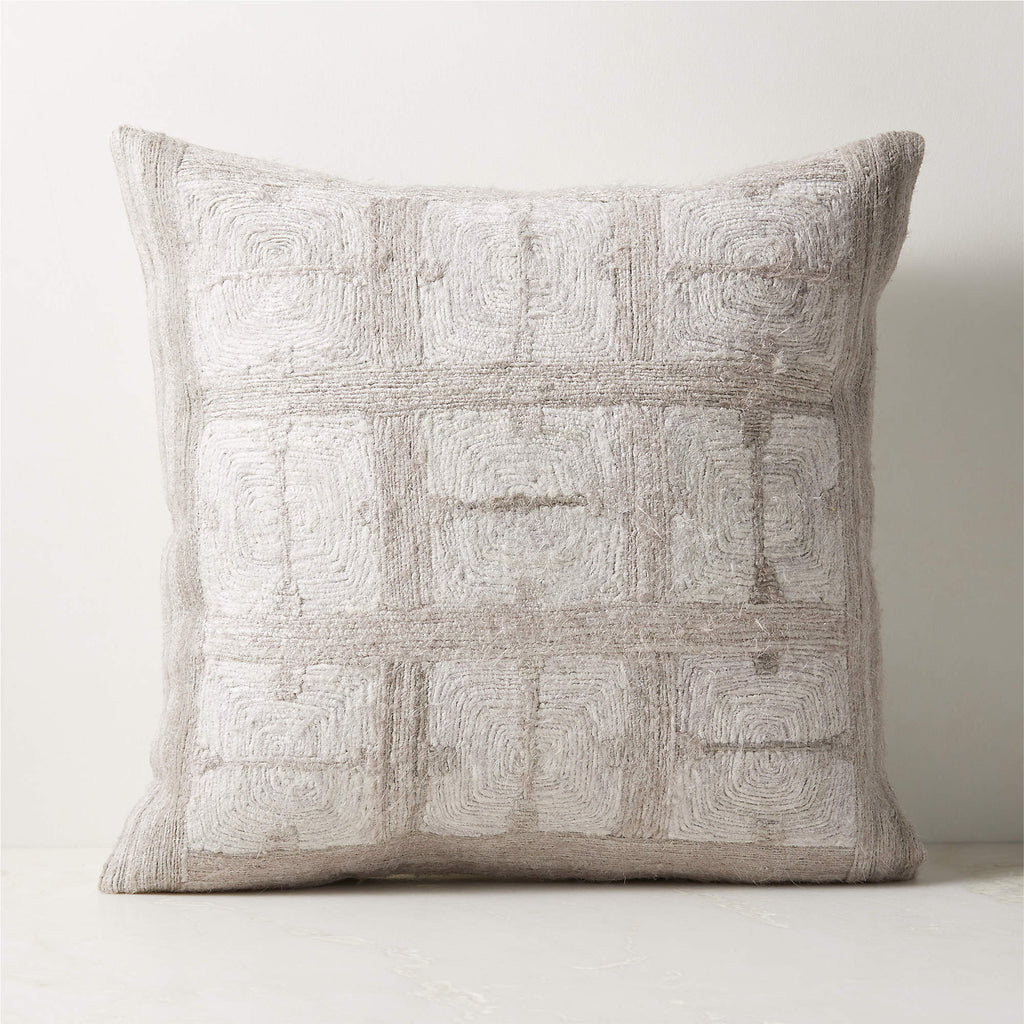 Briar Grey Throw Pillow Cover 20"x20" with Down Alternative Insert