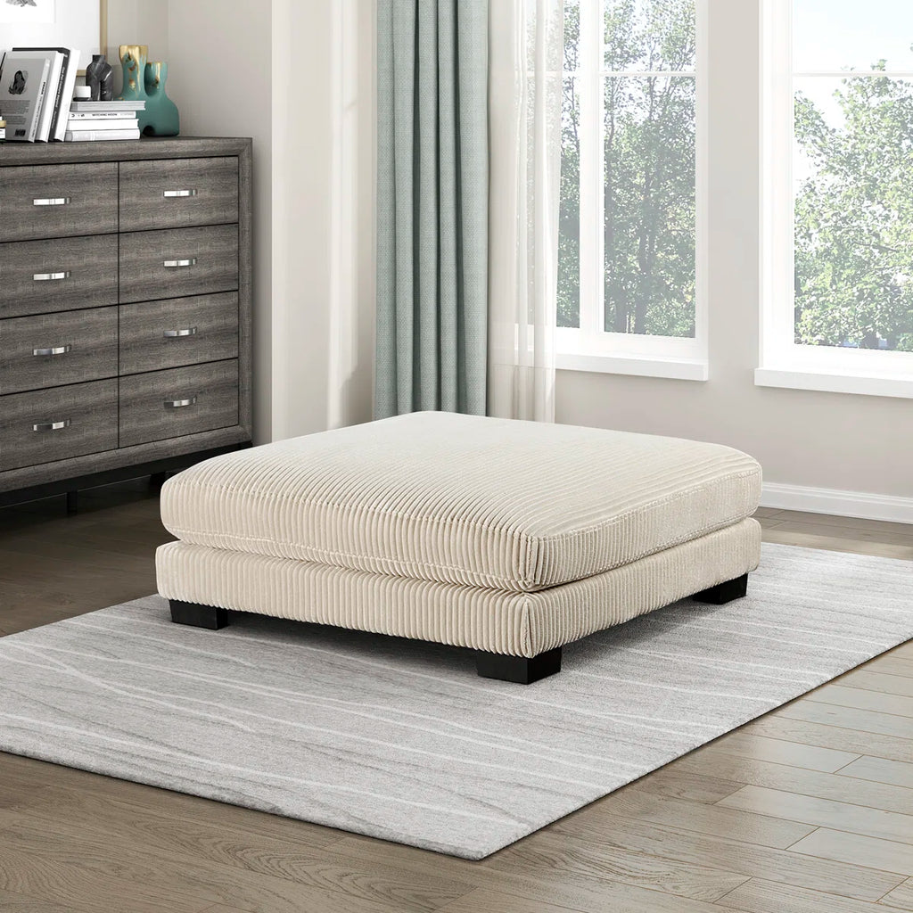 Brinsley 45" Modern & Contemporary Corduroy Square Ottoman