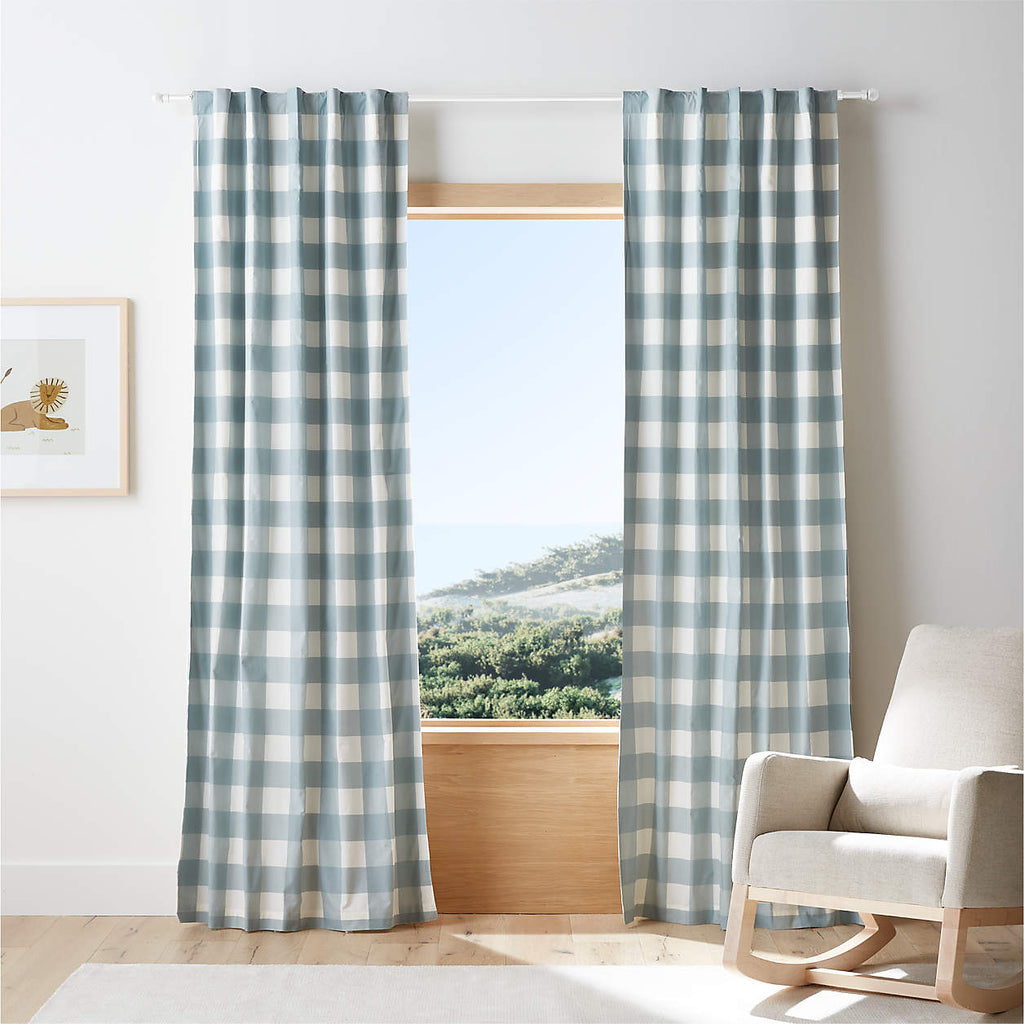 Blue Buffalo Check Blackout Window Curtain Panel 44"x63"